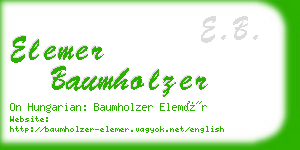elemer baumholzer business card